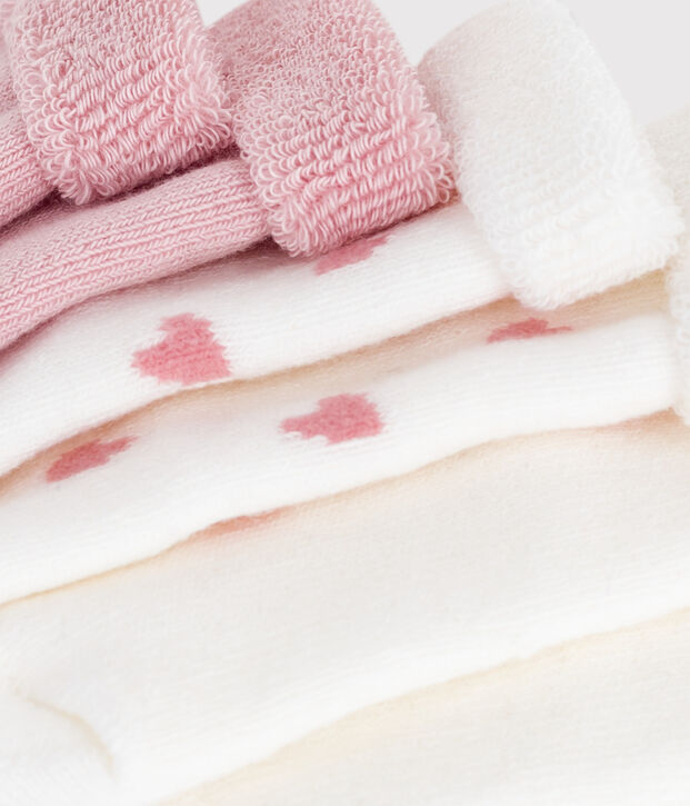 Lot de chaussettes naissance en coton uni multicouleur