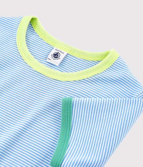 Pyjacourt en coton enfant bleu EDNA/blanc MARSHMALLOW