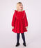 Robe enfant manches longues en velours unie rouge TERKUIT
