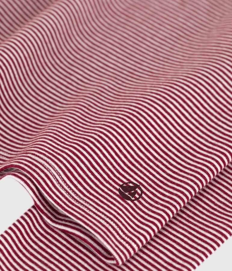 Tee-shirt femme l'iconique en coton manches longues rouge AMARANTE/ MARSHMALLOW