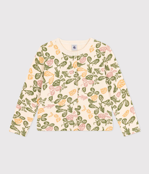 Cardigan en coton enfant fille &eacute;cru/multicouleur