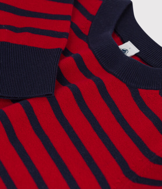 Pull en laine et coton marinière Femme rouge TERKUIT/ SMOKING
