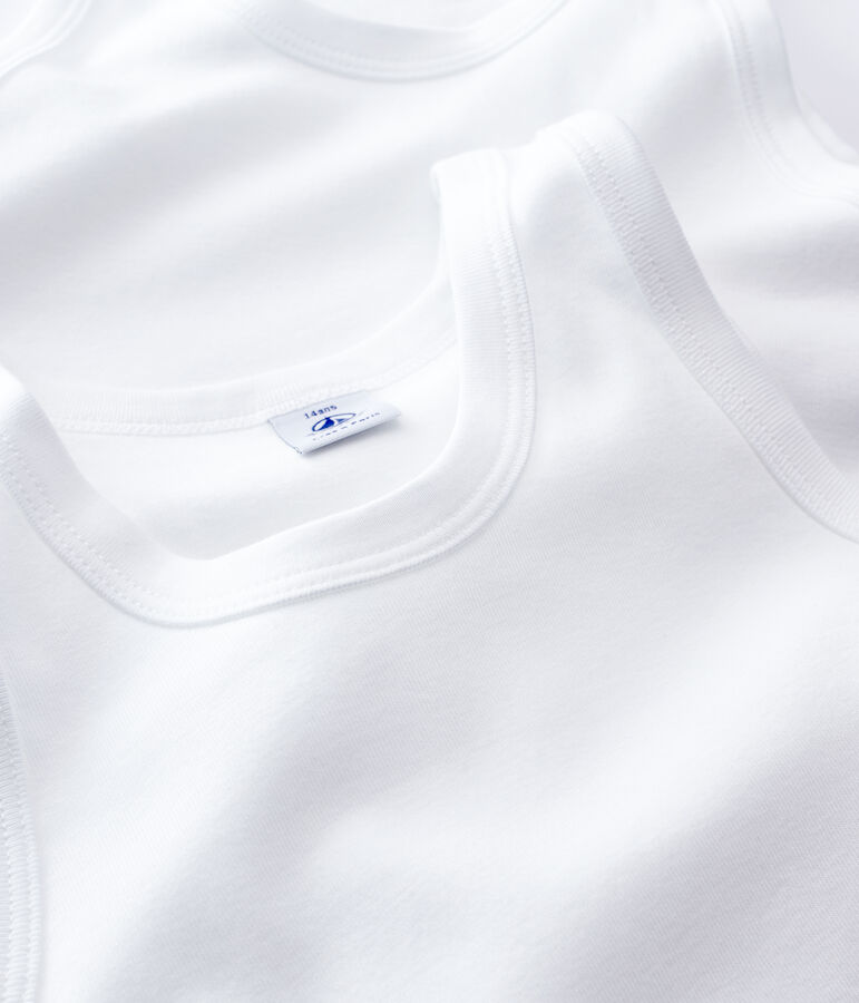 Lot de 2 d&eacute;bardeurs blancs gar&ccedil;on en coton biologique variante 1