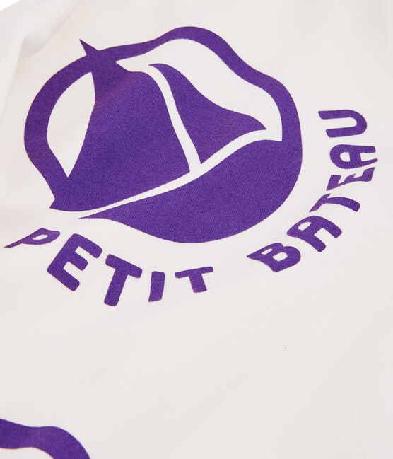 Sweat shirt logo femme blanc MARSHMALLOW/violet REAL