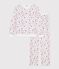 Pyjama femme en coton imprimé Paris blanc MARSHMALLOW/blanc MULTICO