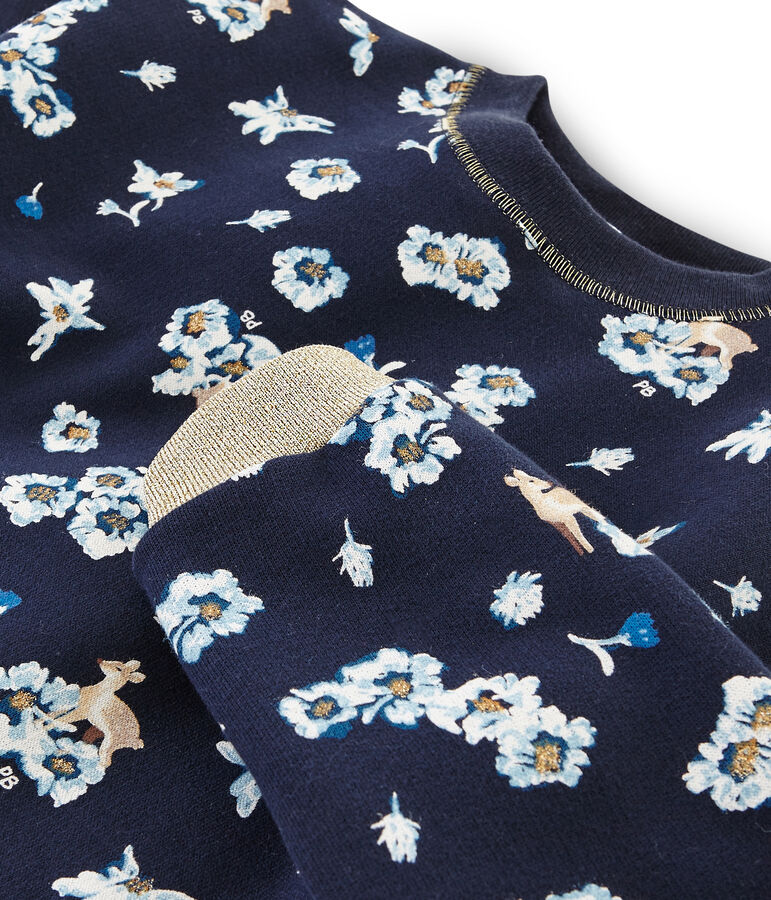Sweatshirt enfant fille bleu/multicouleur