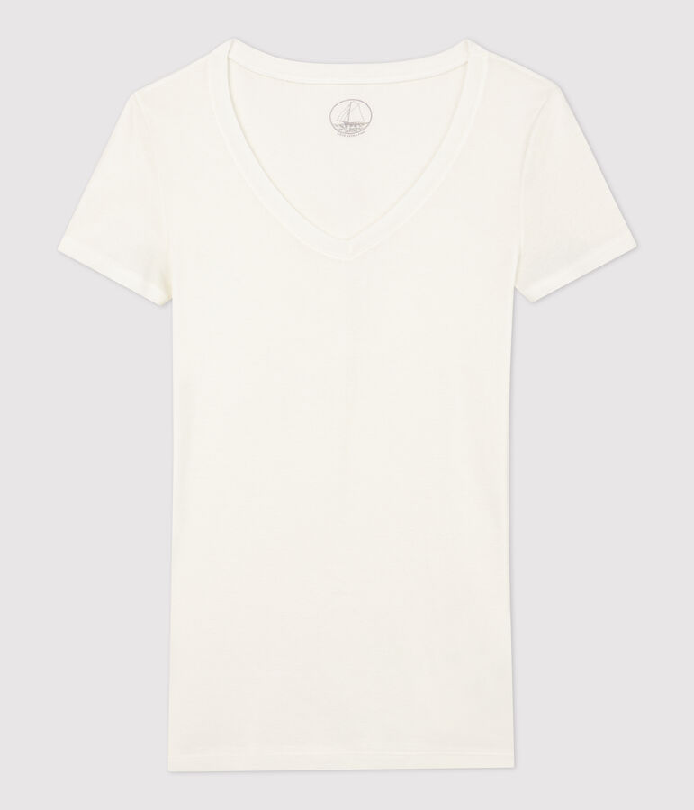 T-shirt c&ocirc;te l&eacute;g&egrave;re Femme blanc MARSHMALLOW