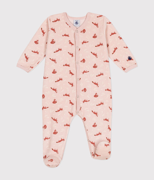 Dors bien en velours b&eacute;b&eacute; rose/&eacute;cru/multicouleur