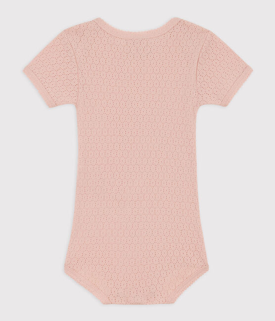 Body manches courtes bébé en maille ajourée rose SALINE