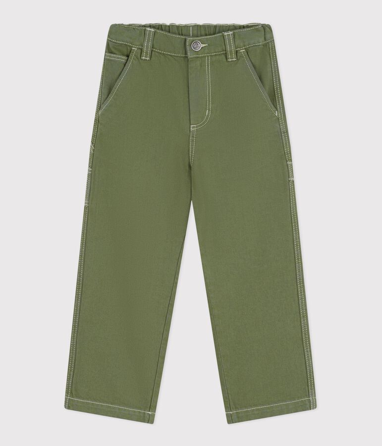 Pantalon carpenter enfant en coton vert OLIVINE