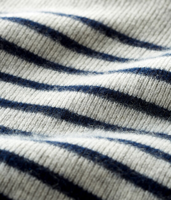 Pull en cachemire bébé garçon gris BELUGA/bleu SMOKING