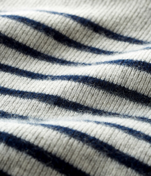 Pull en cachemire b&eacute;b&eacute; gar&ccedil;on gris/bleu
