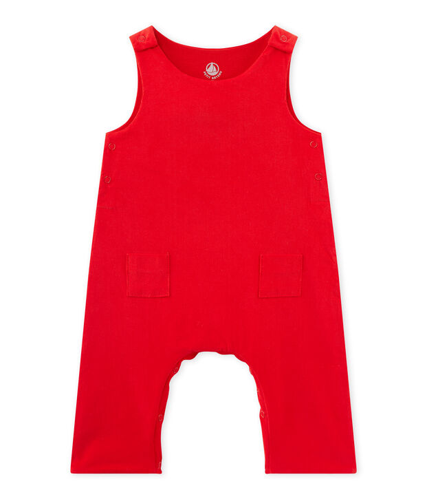 Salopette b&eacute;b&eacute; gar&ccedil;on en velours rouge