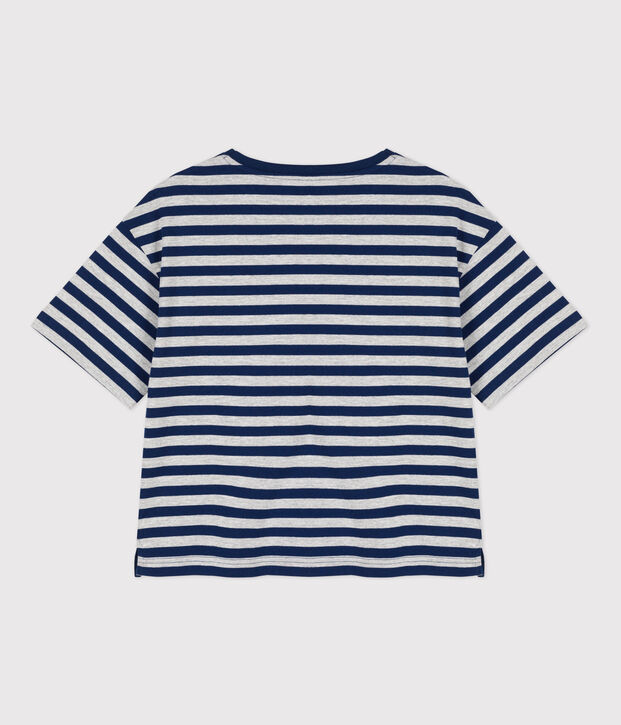 T-shirt LE BOXY en coton Femme bleu/gris