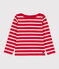 Marinière en coton épais enfant fille / garçon rouge PEPS/blanc MARSHMALLOW