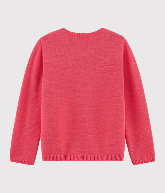 Pull en laine et coton enfant fille rose ROSE FLASHY
