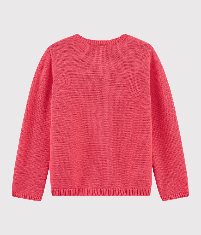 Pull en laine et coton enfant fille rose ROSE FLASHY