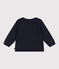 Cardigan bébé en tricot de coton uni bleu SMOKING
