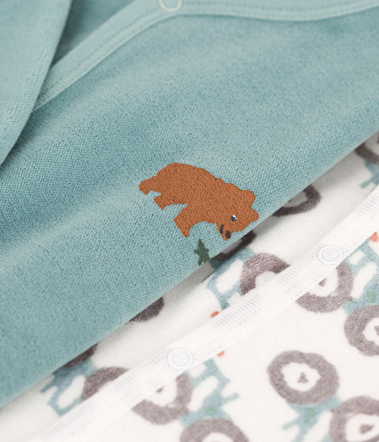 Lot de 2 pyjamas b&eacute;b&eacute; en velours variante 1