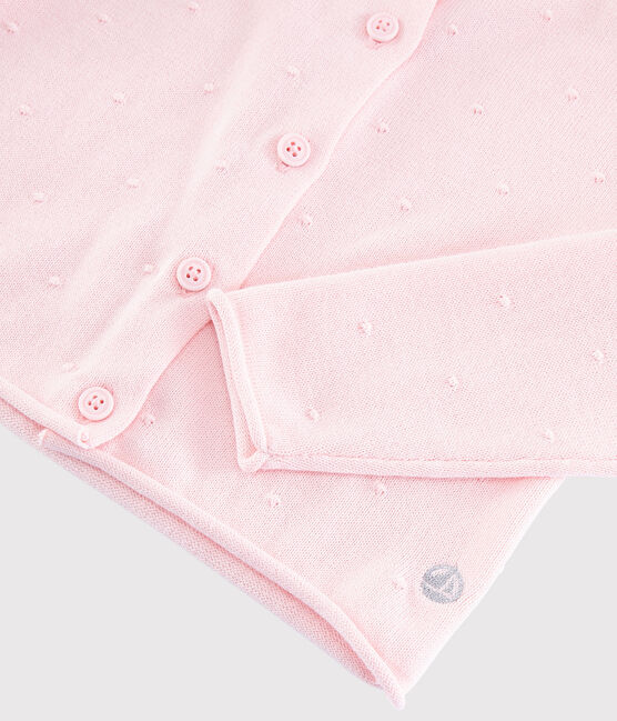 Cardigan en tricot coton enfant fille rose MINOIS
