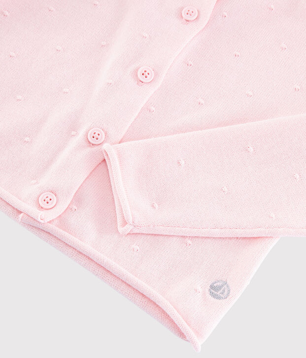 Cardigan en tricot coton enfant fille rose