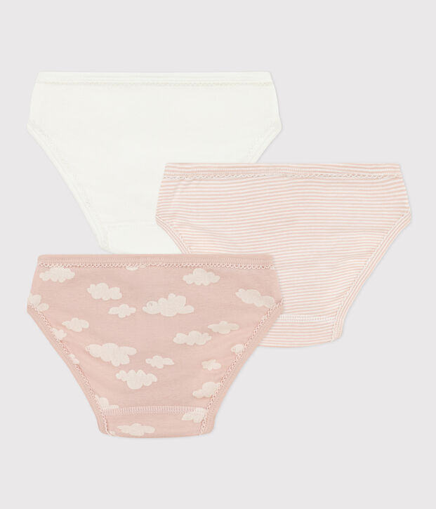 Lot de 3 culottes nuages en coton petite fille multicouleur
