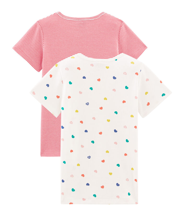 Duo de tee-shirts manches courtes petite fille multicouleur