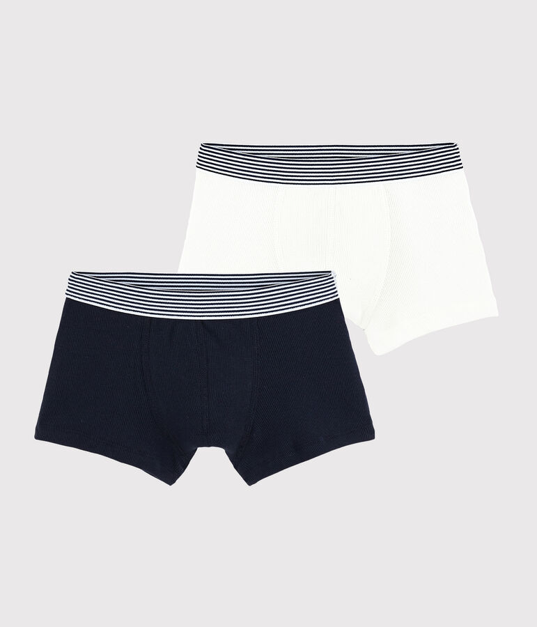 Lot de 2 boxers petit gar&ccedil;on en coton c&ocirc;tel&eacute; multicouleur
