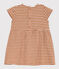 Robe manches courtes bébé en jersey flammé rayé TOAST/ DOLL