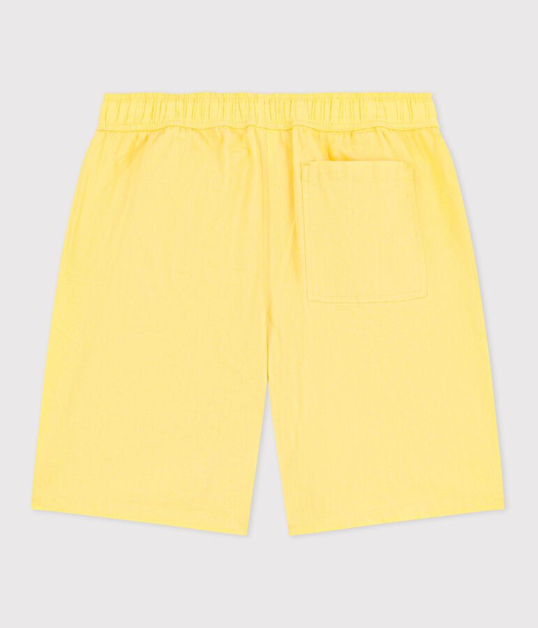 Bermuda short enfant en coton uni jaune