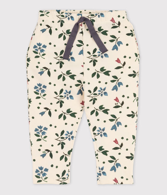 Pantalon bébé imprimé en molleton blanc AVALANCHE/ MULTICO