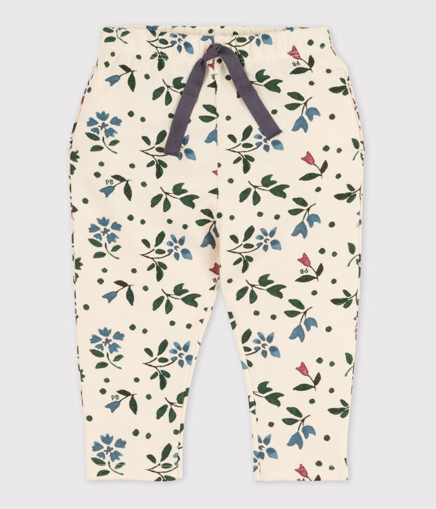 Pantalon b&eacute;b&eacute; imprim&eacute; en molleton &eacute;cru/multicouleur