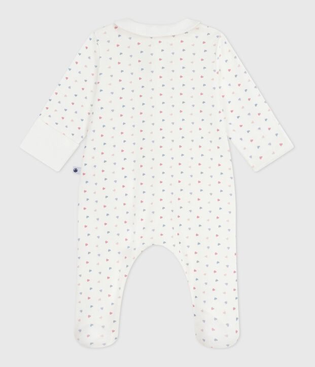 Pyjama b&eacute;b&eacute; en coton &agrave; col imprim&eacute; c&oelig;urs blanc/multicouleur