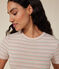 Tee-shirt l'Iconique manches courtes en côte rayée femme blanc AVALANCHE/ MULTICO