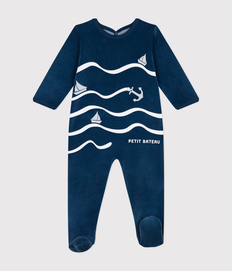 Dors bien en velours b&eacute;b&eacute; bleu INCOGNITO