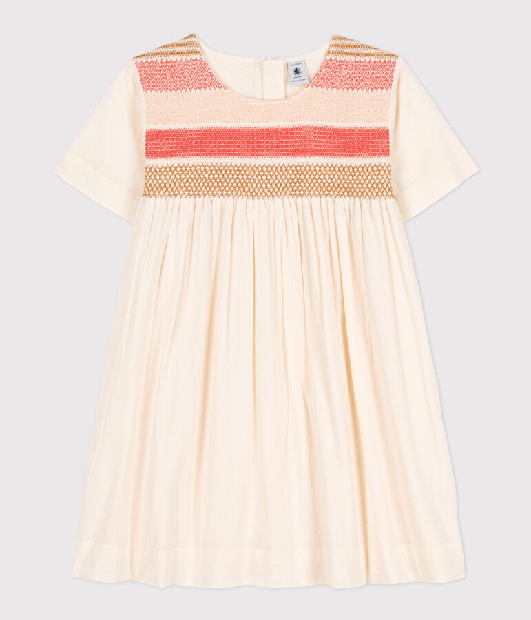 Robe en popeline enfant fille &eacute;cru AVALANCHE