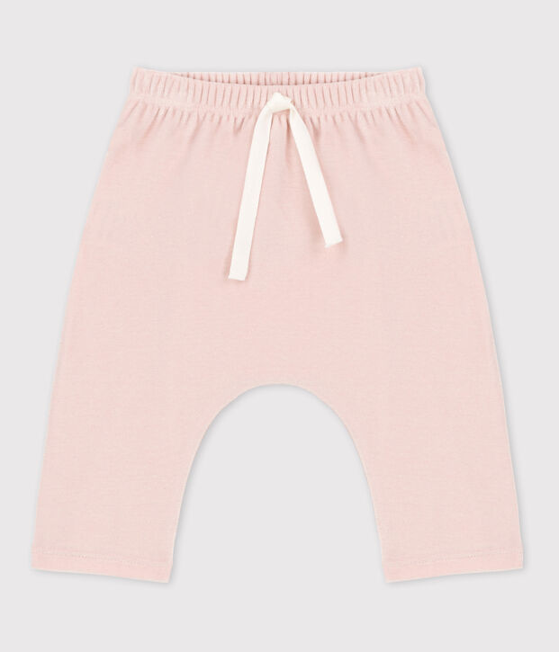 Pantalon b&eacute;b&eacute; en velours en coton rose