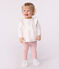 Blouse bébé en coton manches longues, uni blanc MARSHMALLOW