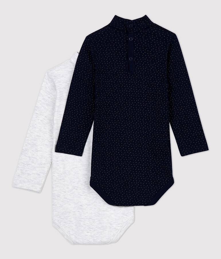 Lot de deux bodies col roul&eacute; b&eacute;b&eacute; multicouleur