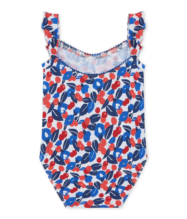 Maillot de bain b&eacute;b&eacute; fille &agrave; fleurs blanc/multicouleur