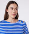 Marinière femme en coton manches longues bleu PERSE/blanc MARSHMALLOW