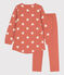 Chemise de nuit et legging cœur petite fille en molleton et en coton BRANDY/ AVALANCHE