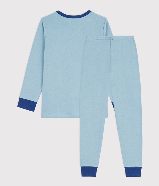 Pyjama enfant en coton uni motif savane vert