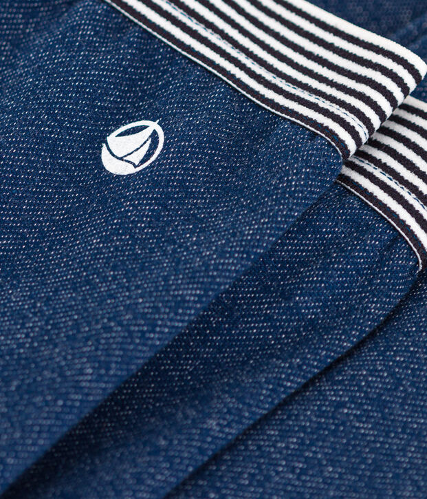 Jegging en molleton effet denim enfant fille bleu/beige