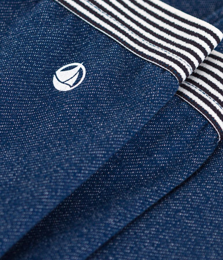 Jegging en molleton effet denim enfant fille bleu MEDIEVAL/beige ECRU