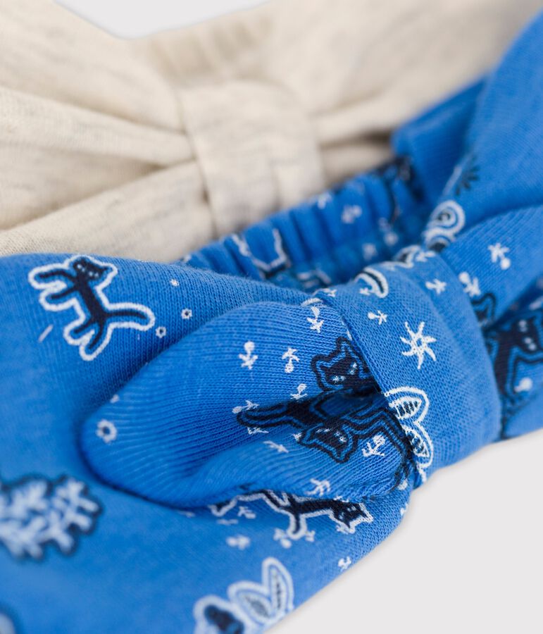 Lot de 2 bandeaux b&eacute;b&eacute; en coton biologique multicouleur