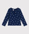 Teeshirt enfant en coton manches longues fleuri bleu MEDIEVAL/blanc MULTICO