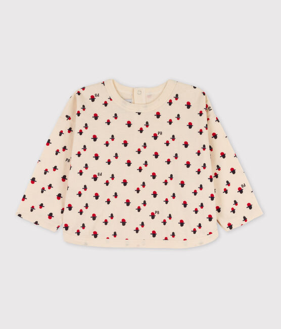 Tee-shirt manches longues bébé imprimé en tubique blanc AVALANCHE/ MULTICO