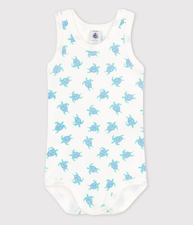 Body sans manches b&eacute;b&eacute; gar&ccedil;on blanc/vert