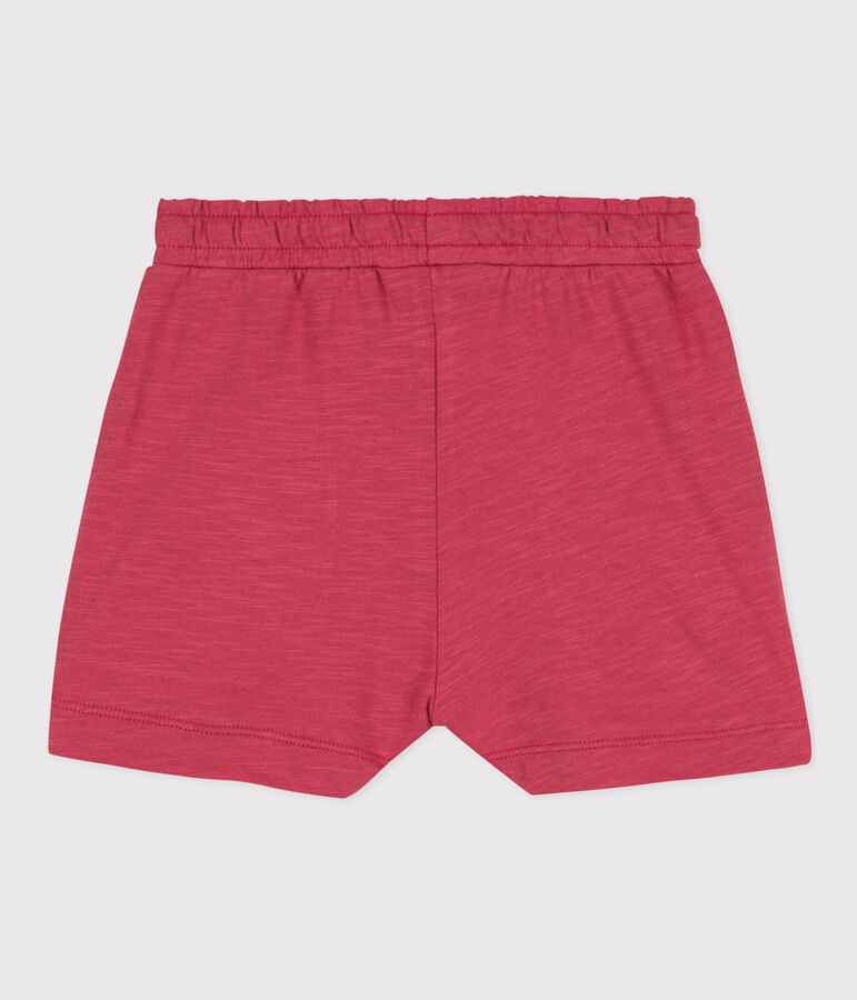 Short en jersey flamm&eacute; enfant fille rose